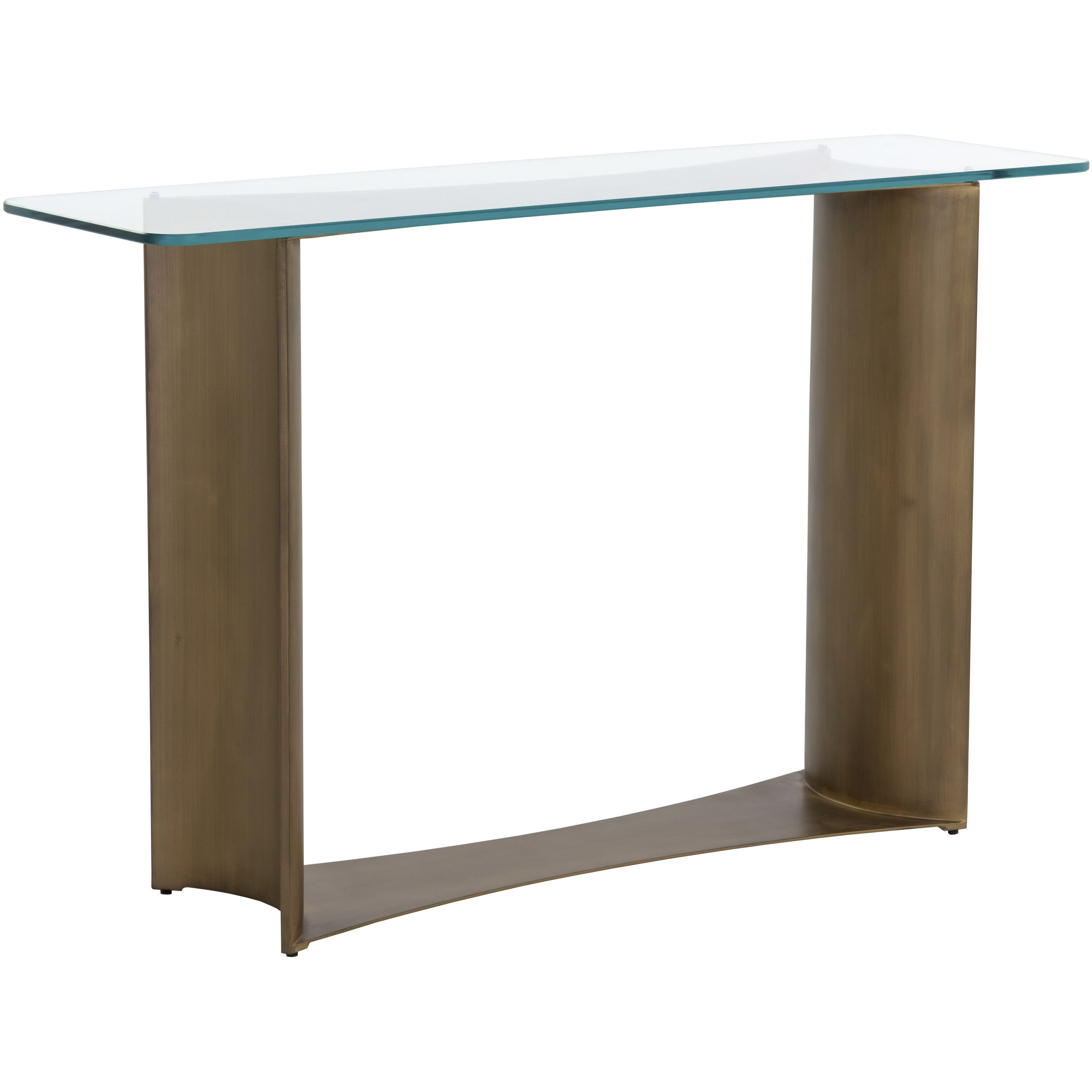 Denver 51 X 15 inch Clear / Antique Brass Console Table